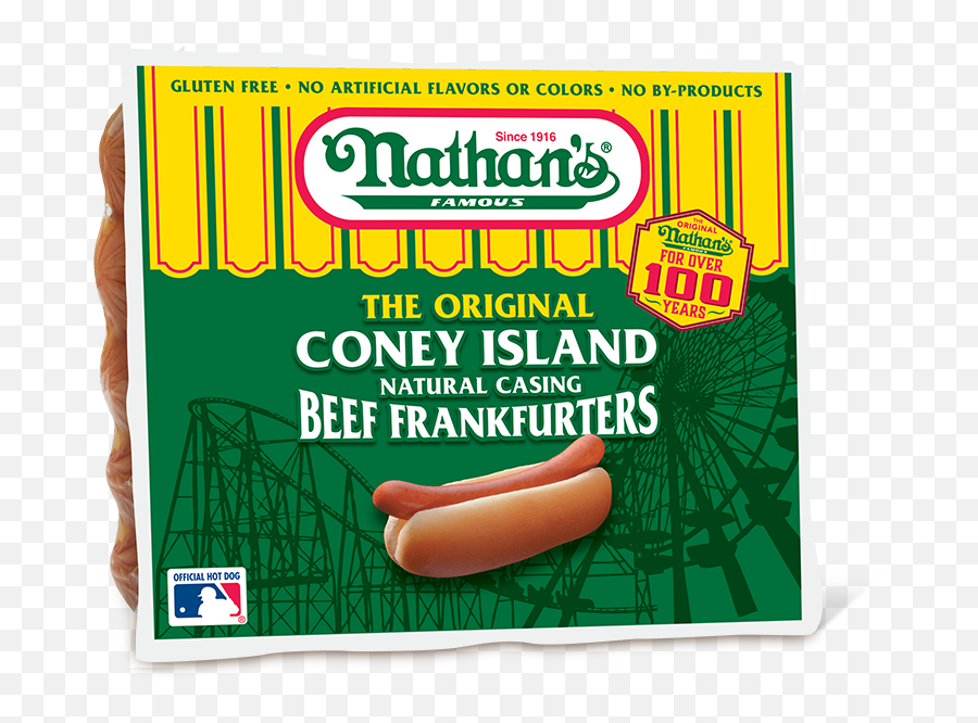Nathan Hot Dogs Beef Emoji,Transparent Casing