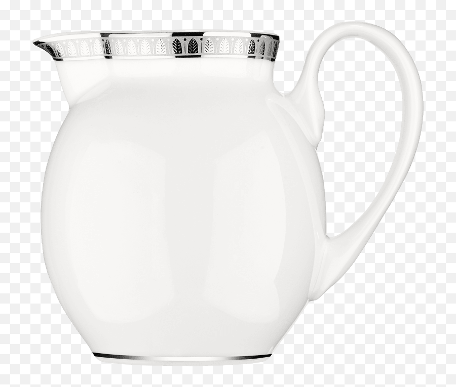 Porcelain Creamer Jug Platinum Finish Malmaison - Christofle Emoji,Milk Jug Png