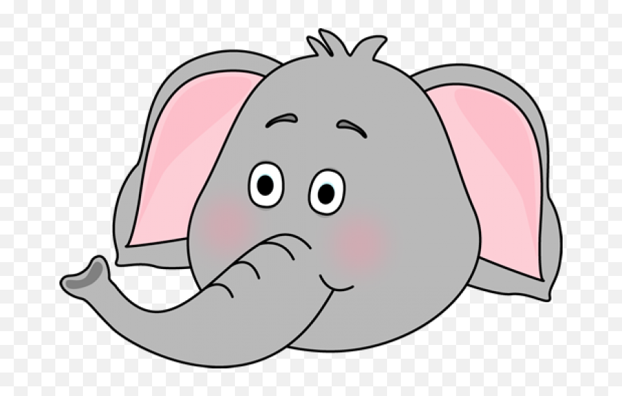 Elephant Clipart Face Outline - Trunk Of Elephant Clipart Head Of Elephant Clipart Emoji,Elephant Clipart