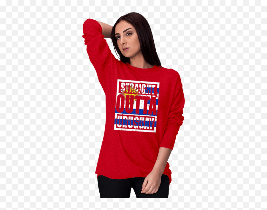 Womenu0027s Sweatshirt With Print Uruguay Flag - Customprintmarket Emoji,Uruguay Flag Png