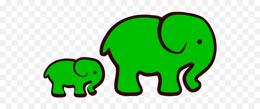 Download Hd 28 Collection Of Green Elephant Clipart - Green Cartoon Green Elephant Clipart Emoji,Baby Elephant Clipart