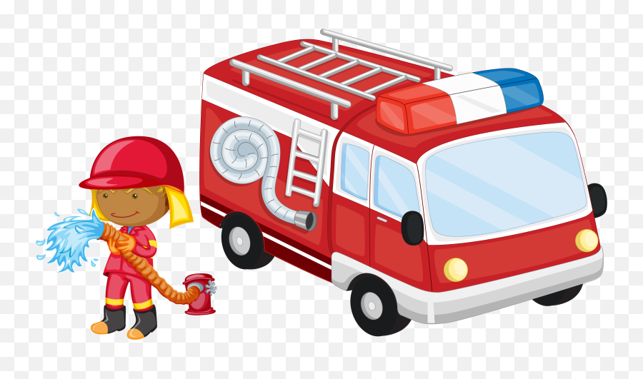 Fire Engine Poster Cartoon - Vector Cartoon Fire Truck And Caricatura Imagenes De Bomberos Emoji,Fire Truck Clipart