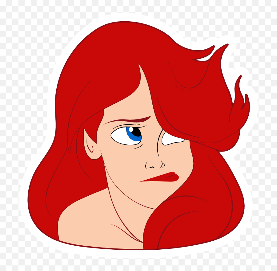 The Little Mermaid Ariel Sigh Face Mermaid Sticker Little Emoji,The Little Mermaid Musical Logo
