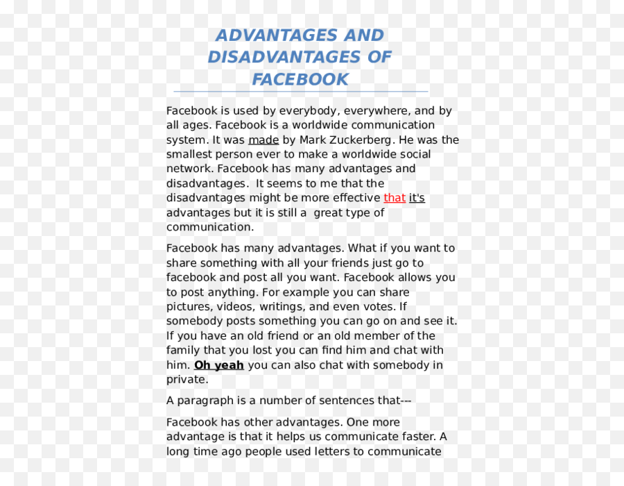 Doc Advantages And Disadvantages Of Facebook Muhammad Emoji,Disadvantages Of Png