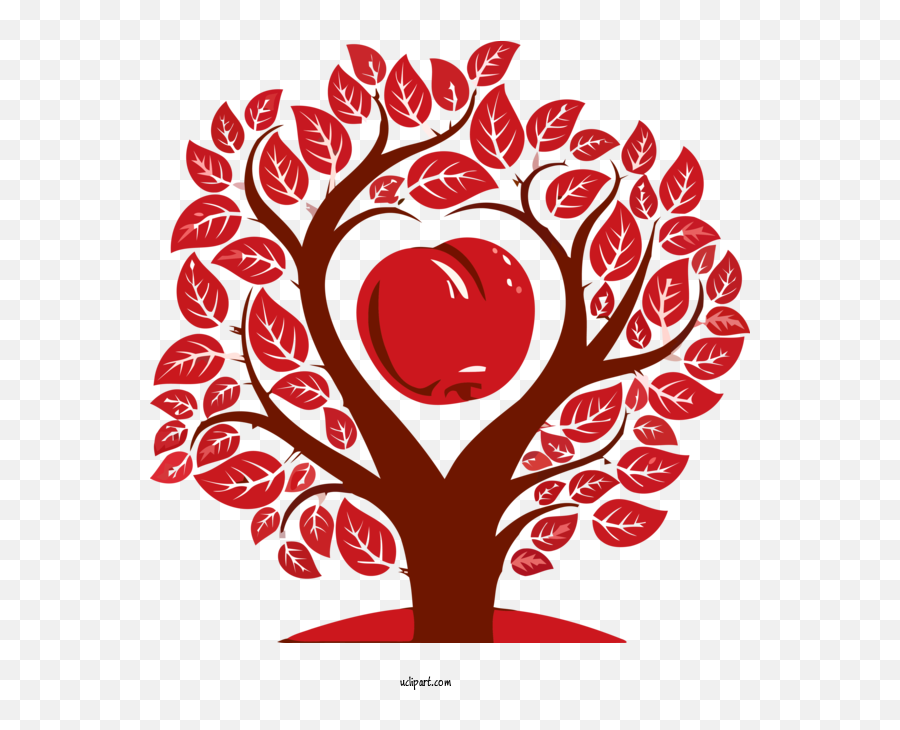 Nature Red Heart Love For Tree - Tree Clipart Nature Clip Art Emoji,Heart Tree Clipart