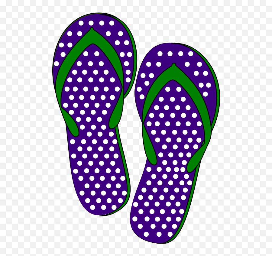 Purple And Green Flip Flops Clip Art At - Purple Flip Flop Clip Art Emoji,Flip Flop Clipart