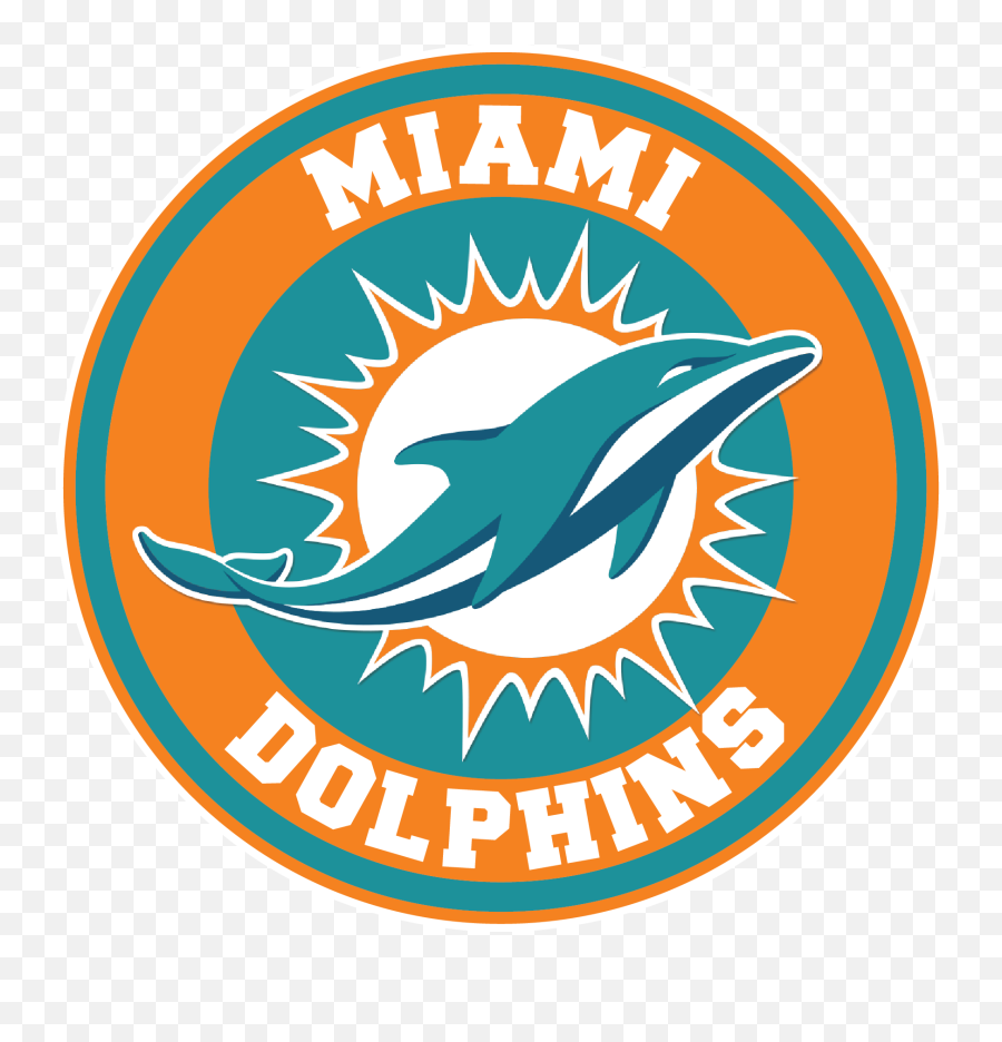 Miami Dolphins Circle Logo Vinyl Decal - Miami Dolphins Logo Emoji,Miami Dolphins Logo