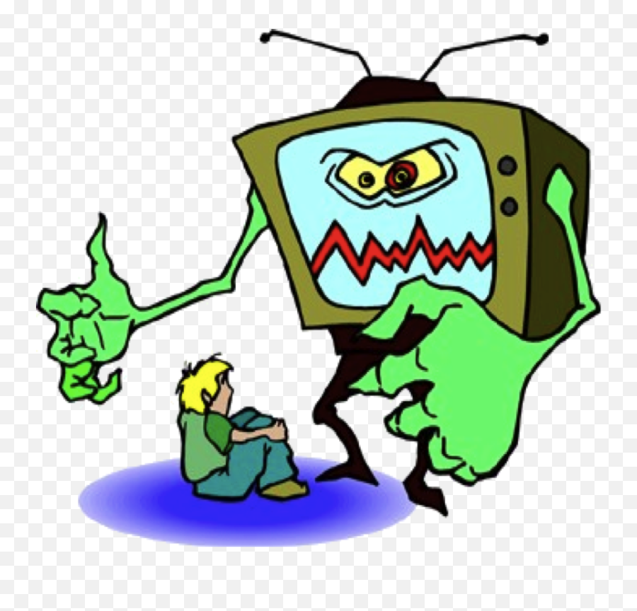 Kids Watching Tv Clipart - Violence In Media Clipart Emoji,Watching Tv Clipart