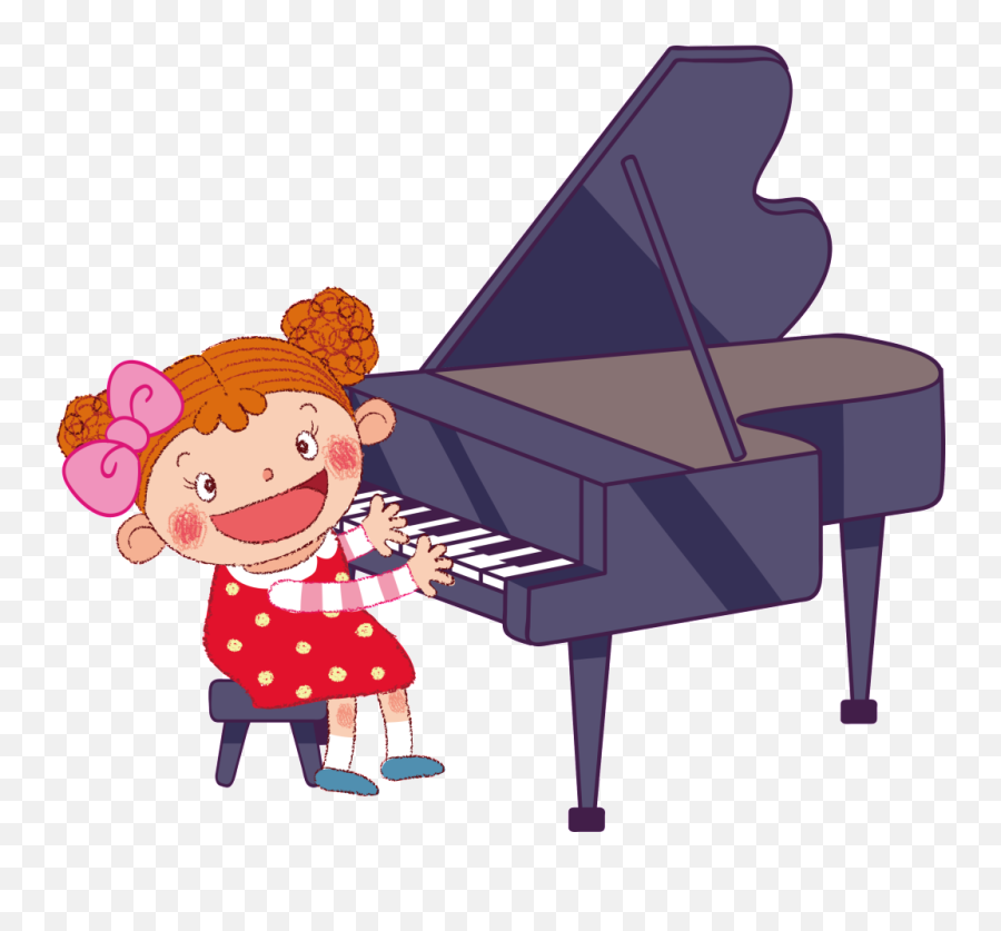 Cartoon Piano Children Play The Piano Png Transparent - Play Play The Piano Png Emoji,Piano Clipart