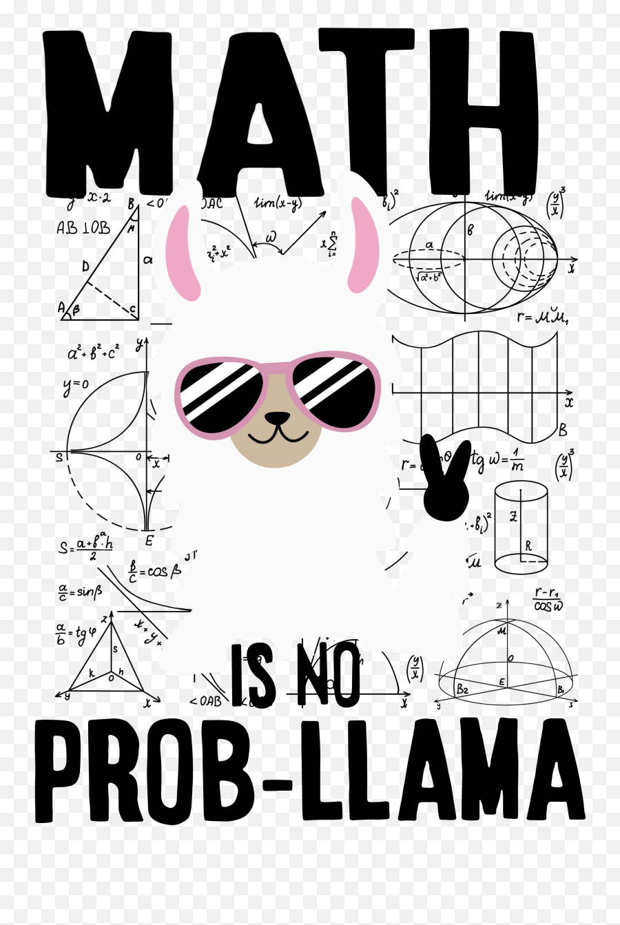 Cute Math Is No Prob - Llama Shirt Math Is No Prob Llama Clipart Emoji,Llama Clipart