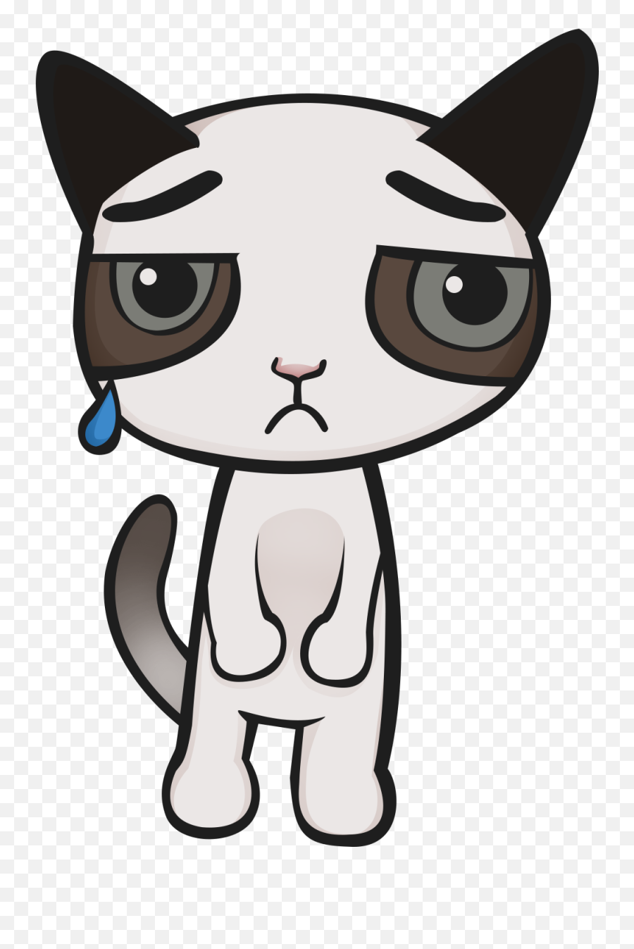 Cat Food Clip Art - Sad Cat Gif Png Transparent Cartoon Sad Cat Clipart Transparent Background Emoji,Clipart - Cat