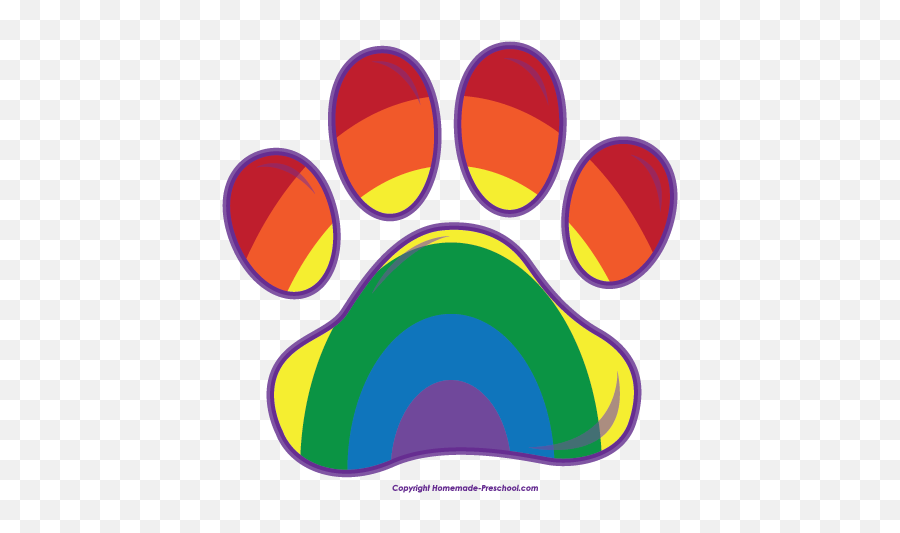 Free Paw Prints Clipart 3 - Rainbow Bear Paw Print Emoji,Paw Print Clipart