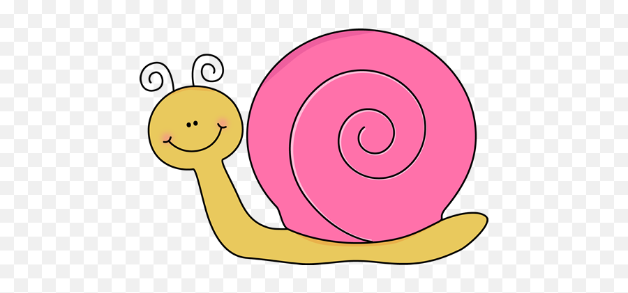 Yellow And Pink Snail Clip Art - Cute Snail Clipart Emoji,Snail Clipart