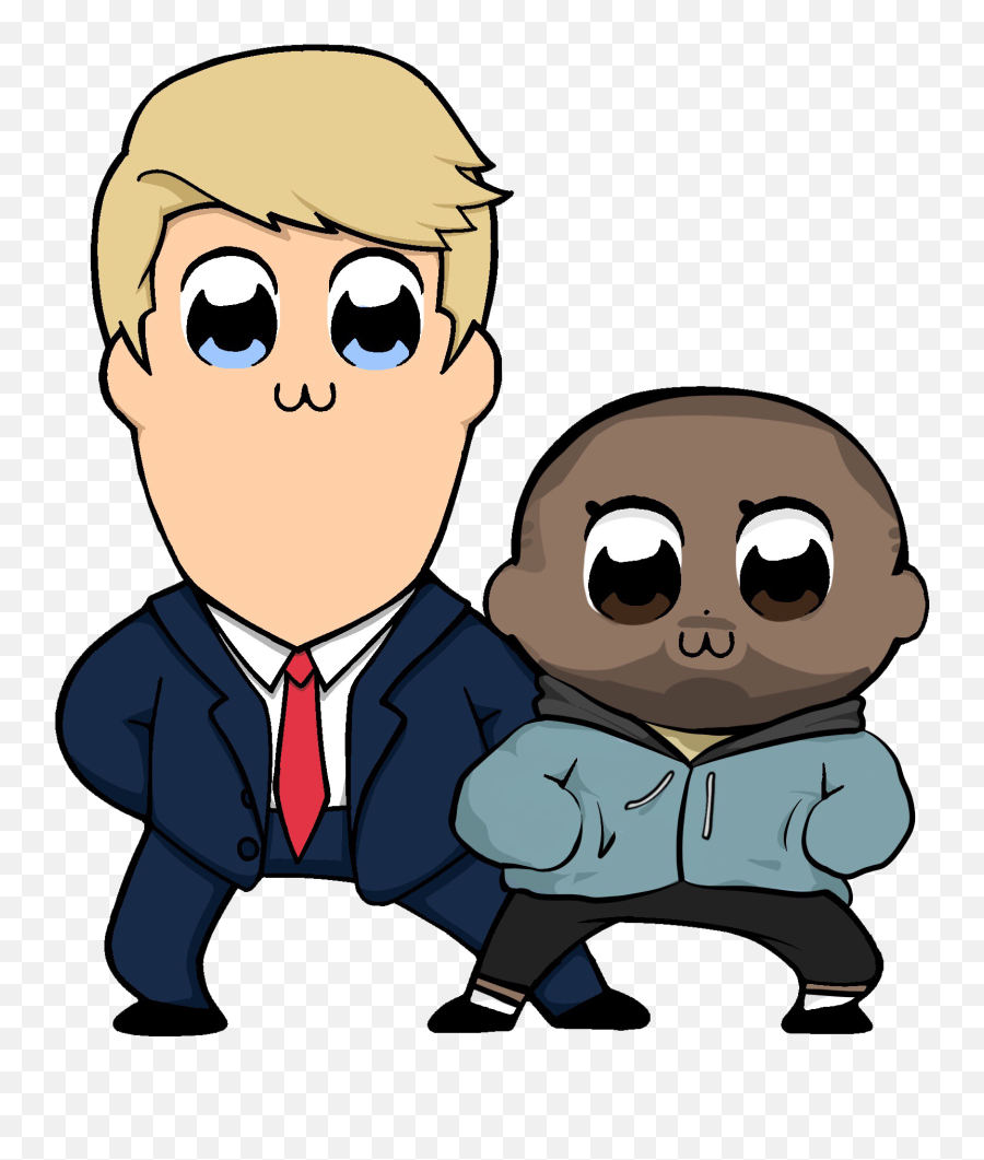 Image Of Trump And Kanye Pop Team Epic - Cartoon Clipart Emoji,Kanye Face Png