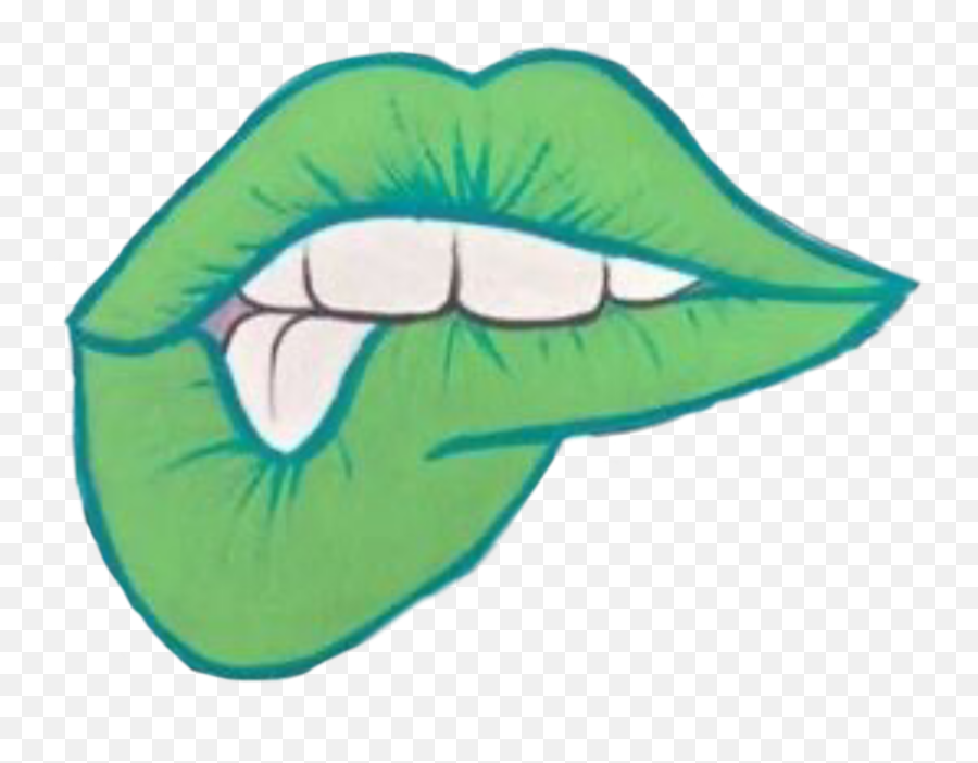 Vsco Lips Trippy Green Sticker By Urmom Emoji,Trippy Clipart