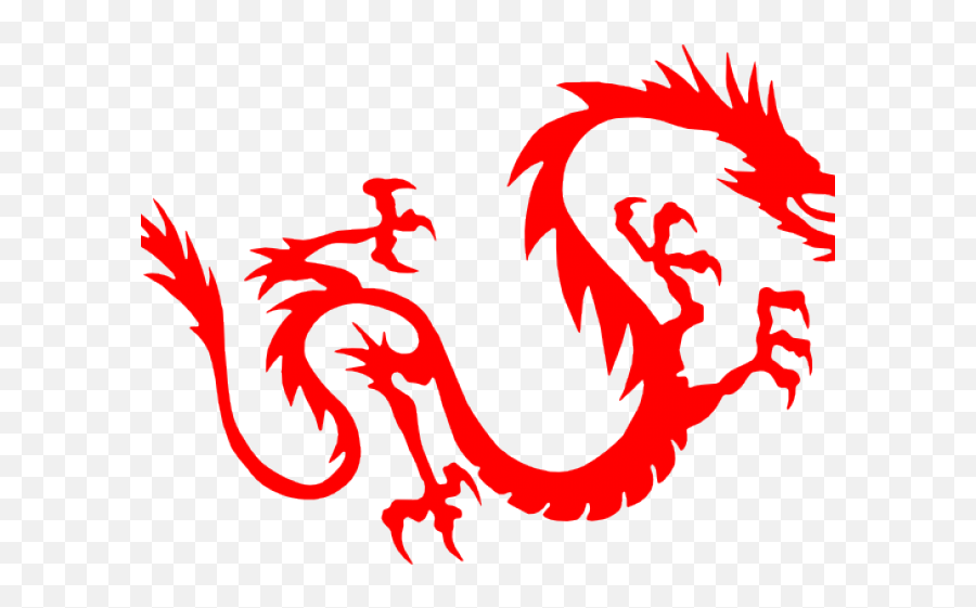 Chinese Dragon Clipart Red - Png Download Full Size Chinese Dragon Silhouette Red Emoji,Dragon Silhouette Png