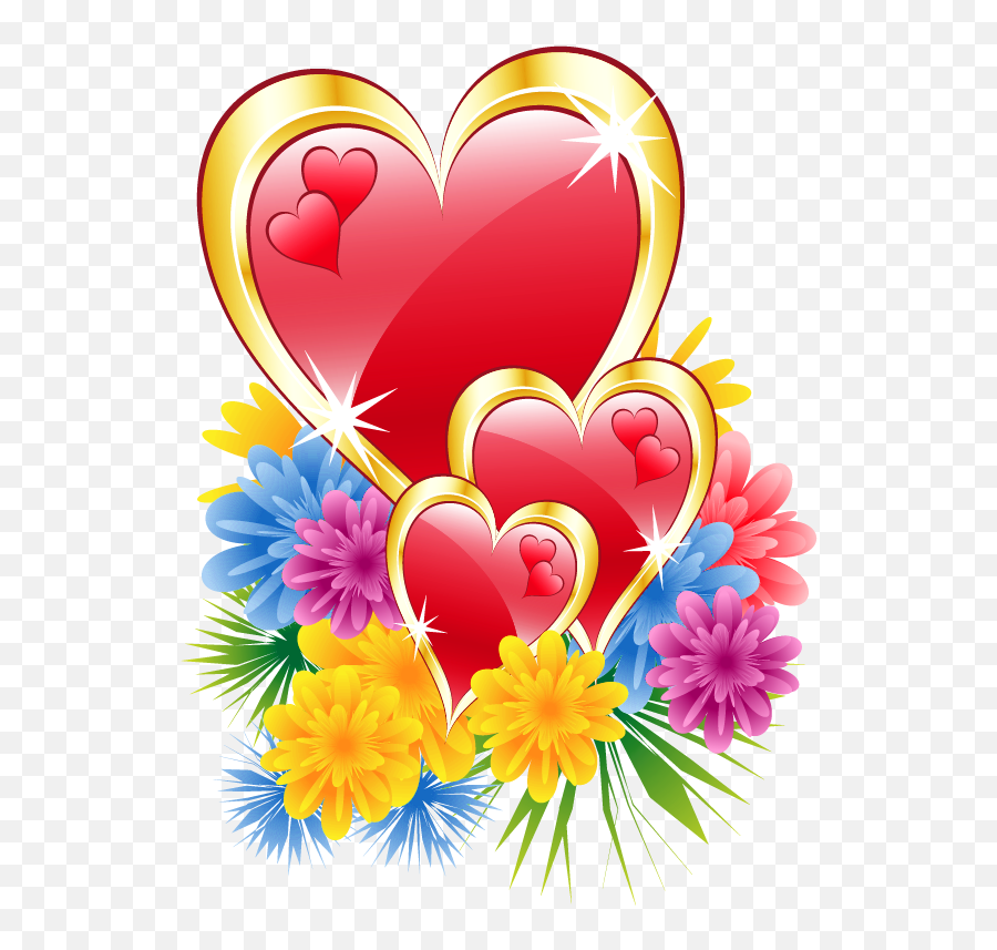 Hearts Clipart Flower Hearts Flower Transparent Free For - Clip Art Of Hearts And Flowers Emoji,Hearts Clipart