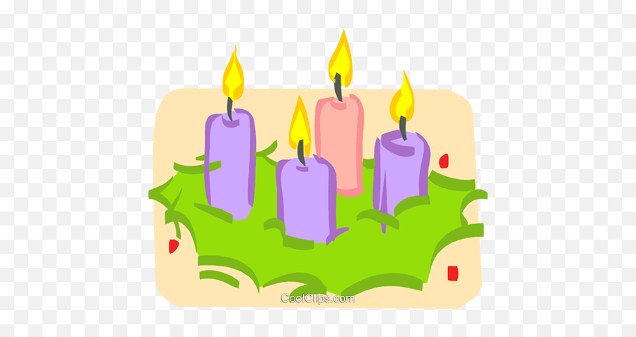 Advent Candles In A Wreath Royalty Free - Velas De Adviento Png Emoji,Advent Wreath Clipart