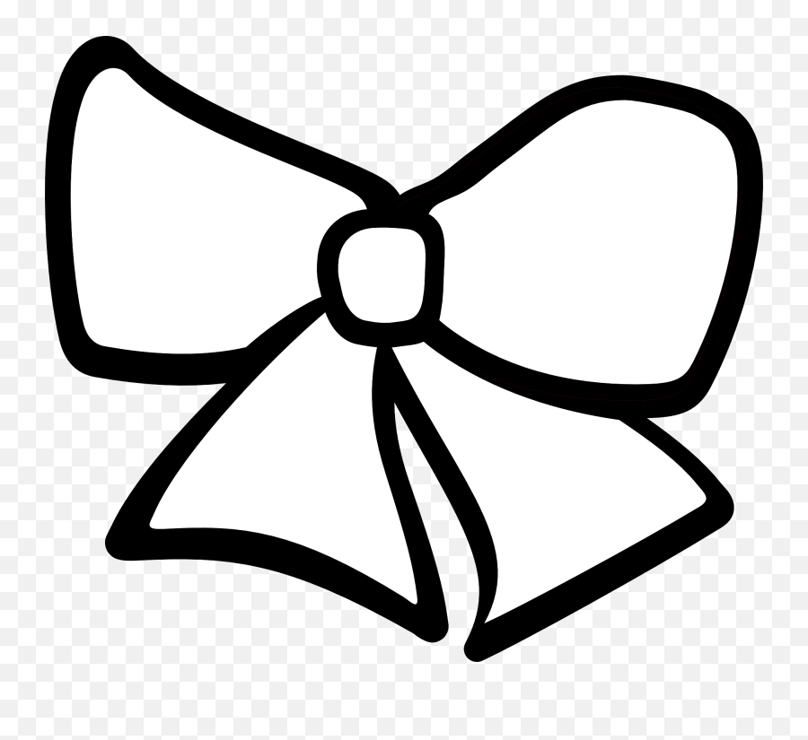 Ribbon Clipart Black And White Free - Hair Bow Clip Art Emoji,Ribbon Clipart