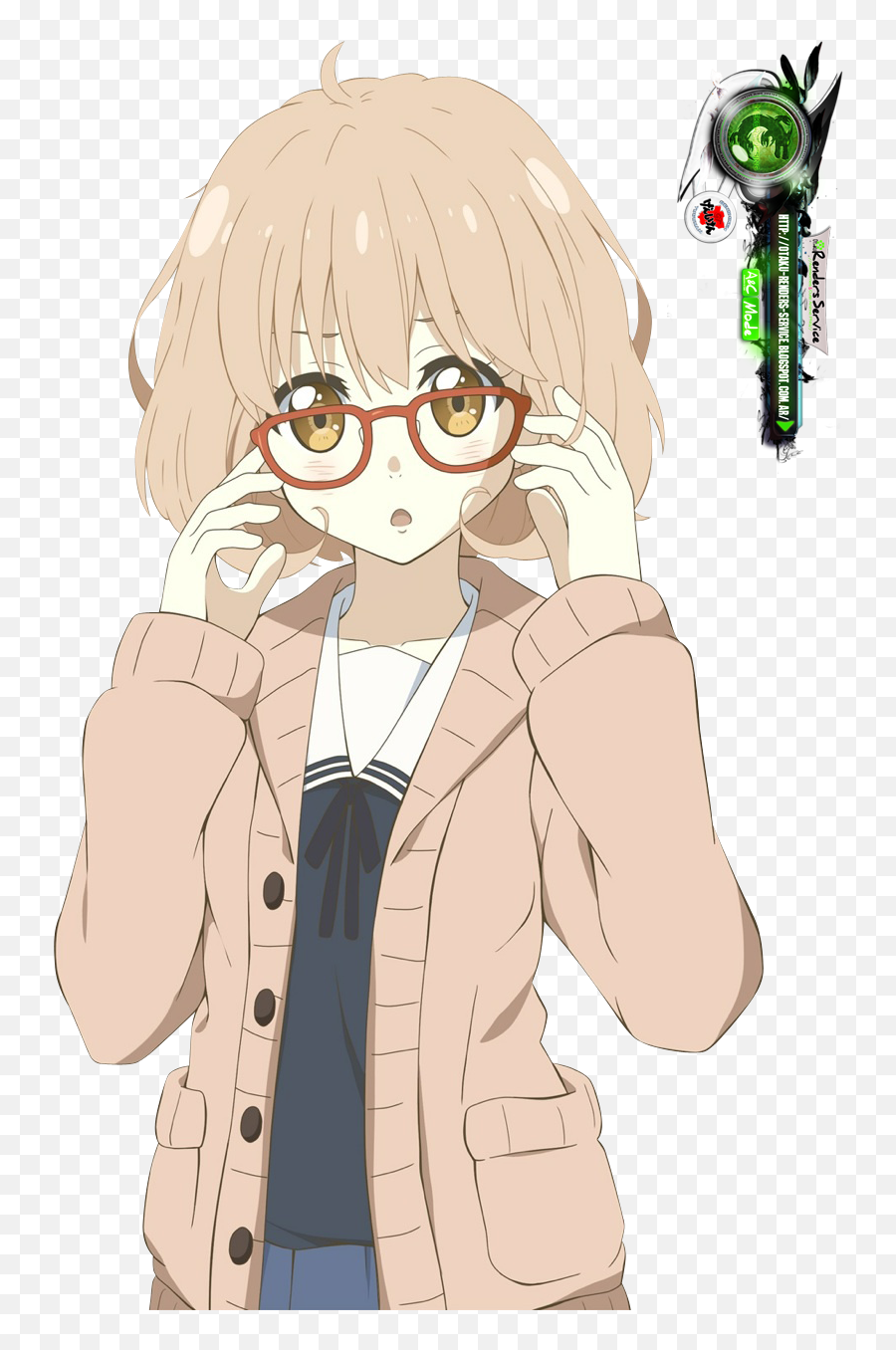 39166008 Kyoukai No Kanata Kuriyama - Anime Gif Tutorials Amino Emoji,Anime Glasses Png
