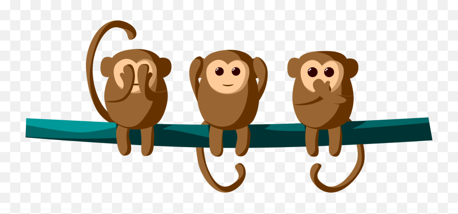 Three Wise Monkeys Clipart - Can T See Can T Hear Monkey Emoji,Epiphany Clipart