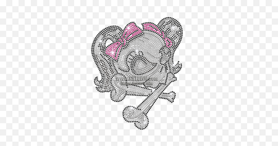 Download Skull Girl In Cute Bow Iron On - Pink Skull Png Transparent Emoji,Cartoon Skull Png