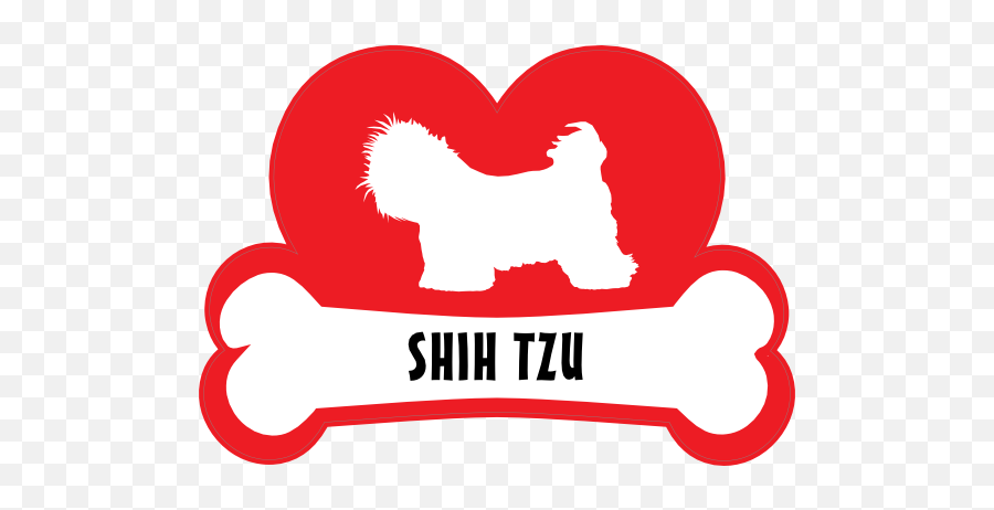 I Love My Shih Tzu With Dog Bone And Heart Sticker - Love My Cocker Spaniel Emoji,Dog Bone Png