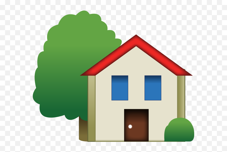 Download House Emoji With Tree - Home Emoji Png,House Emoji Png