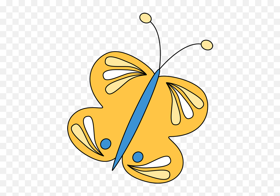 Yellow Butterfly Clip Art - Yellow Butterfly Image Emoji,Yellow Butterfly Png