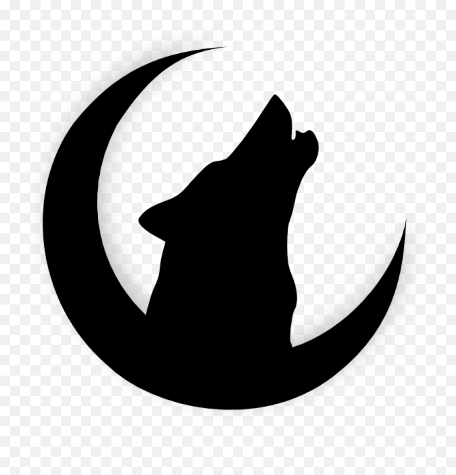 Wolf Howling Clipart Wolf Moon Clipart - Wolf Howling Moon Silhouette Emoji,Moon Clipart