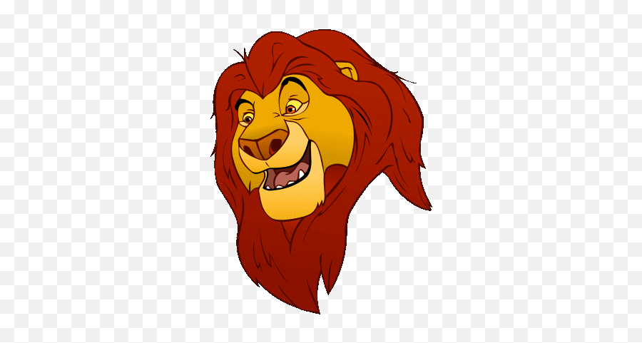 Head Clipart Lion King - Lion King Simba Head 389x400 Lion King Lion Animated Gif Emoji,Lion Head Clipart