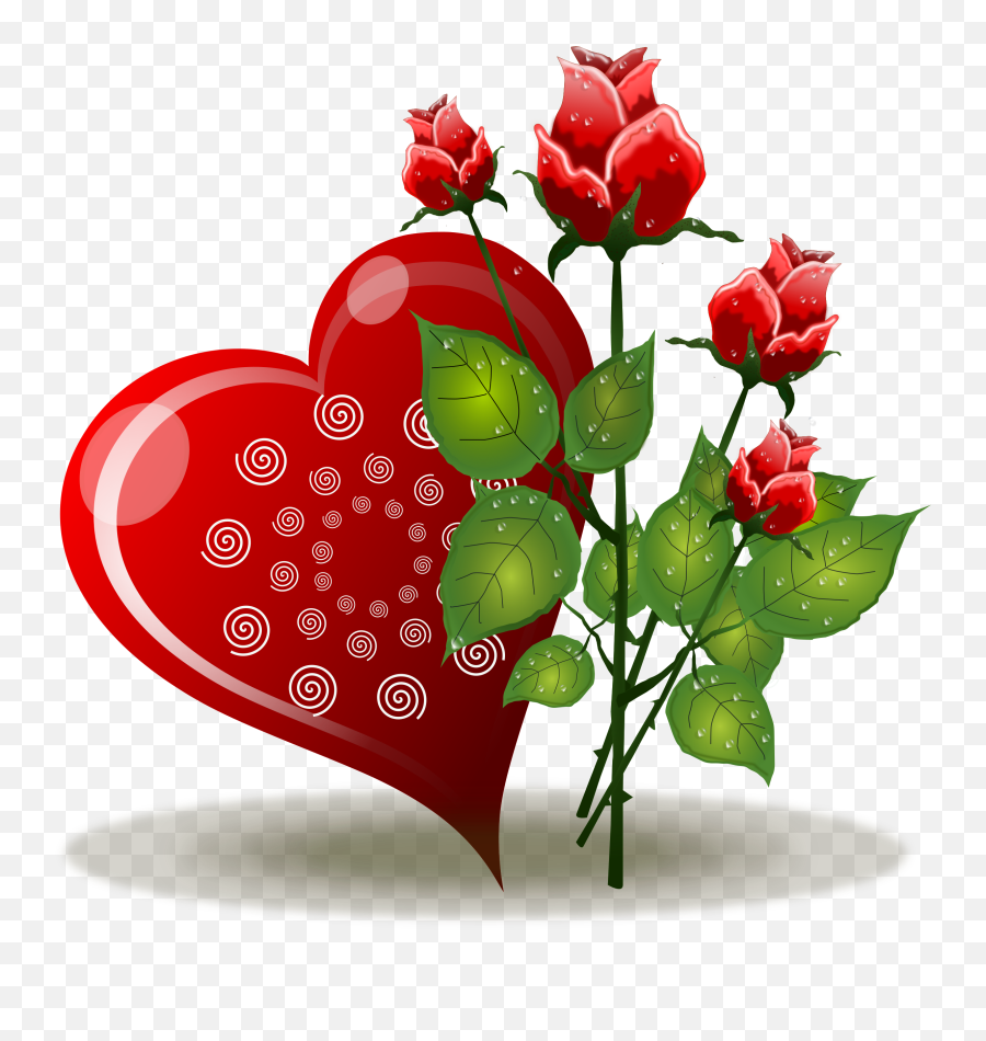 Heart Rose Flower Valentines Day - Rose Love Flowers Emoji,Valentines Day Clipart