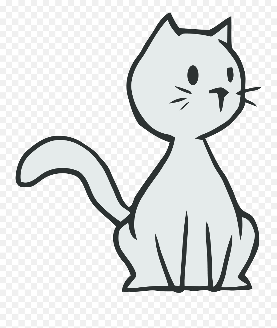 Thinking Cat Clipart Png - Cat Clipart Png Emoji,Cat Clipart