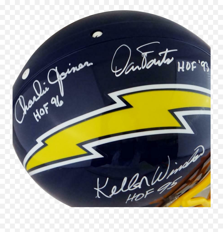 Fouts Joiner Winslow San Diego Chargers Signed Fs Proline Helmet W Hof Bas Coa - Football Autographed Paraphernalia Emoji,San Diego Chargers Logo