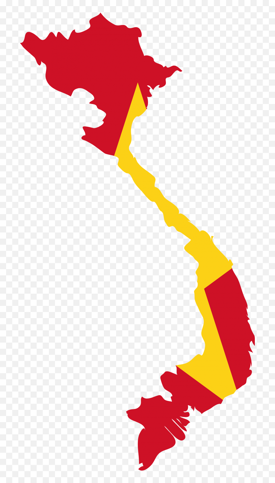 Vietnam Flag Map Clipart - Flag Map Of Vietnam Emoji,Vietnam Flag Png