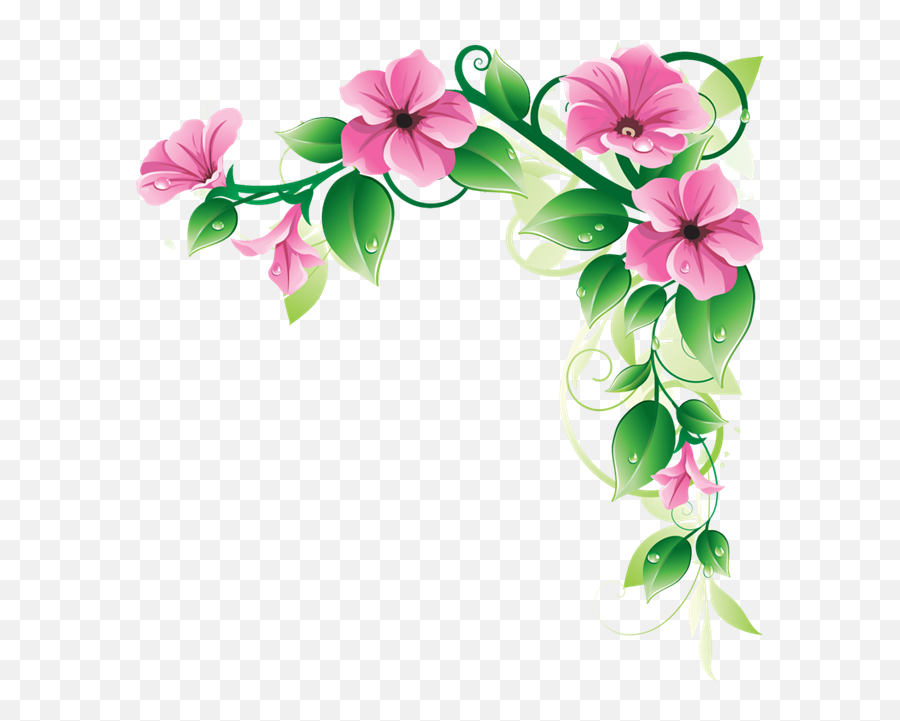 Flowers Clip Art Borders Clipart Purple Flower Border - Cartoon Flowers Border Clipart Emoji,Purple Flower Clipart