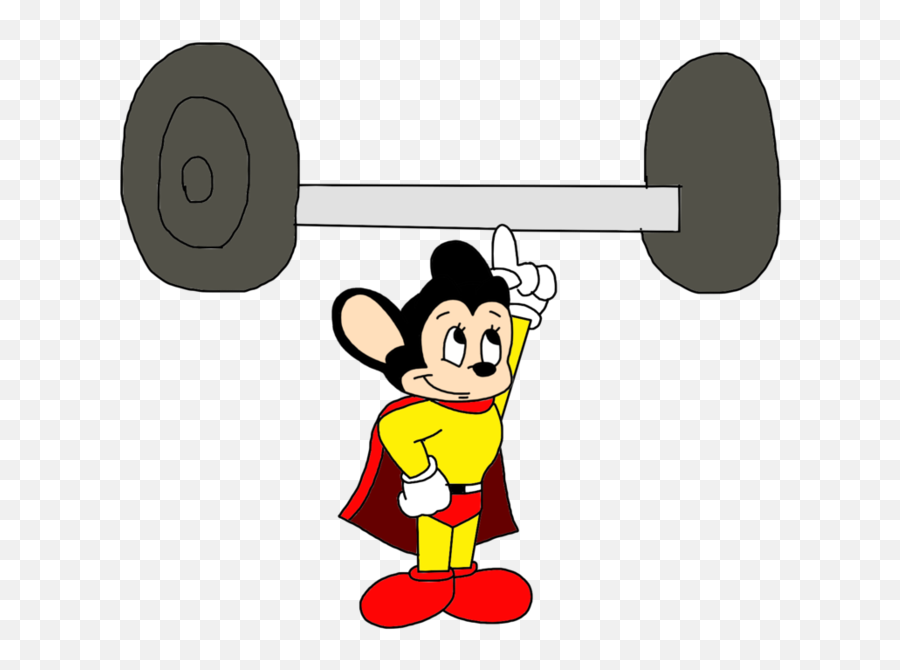 Mighty Mouse Doing Weightlifting At Olympics By - Mouse Cartoon Lifting Weights Clipart Emoji,Weightlifting Clipart