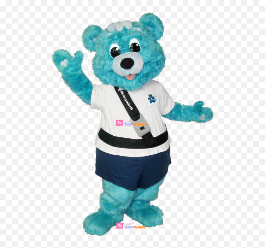 Safe Blue Bear Mascot Costume Of The Insurance Company - Soft Emoji,Bear Mascot Logo