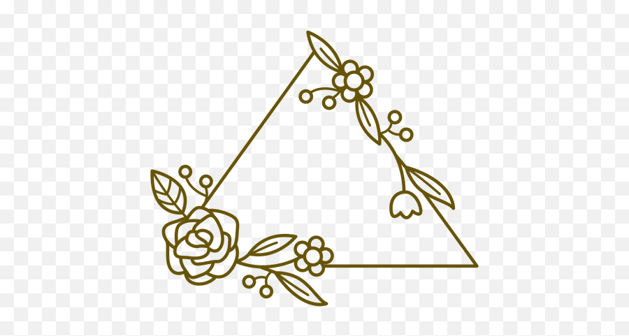 Equilateral Triangle Floral Frame - Floral Emoji,Equilateral Triangle Png