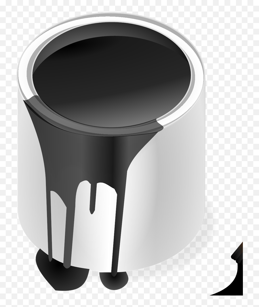 Black Paint Bucket With Paint Brush Svg Emoji,Paint Bucket Png