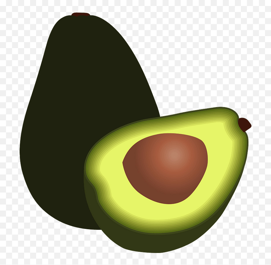Avocado Half With Seed Clipart - Avocados Clipart Emoji,Avocado Clipart