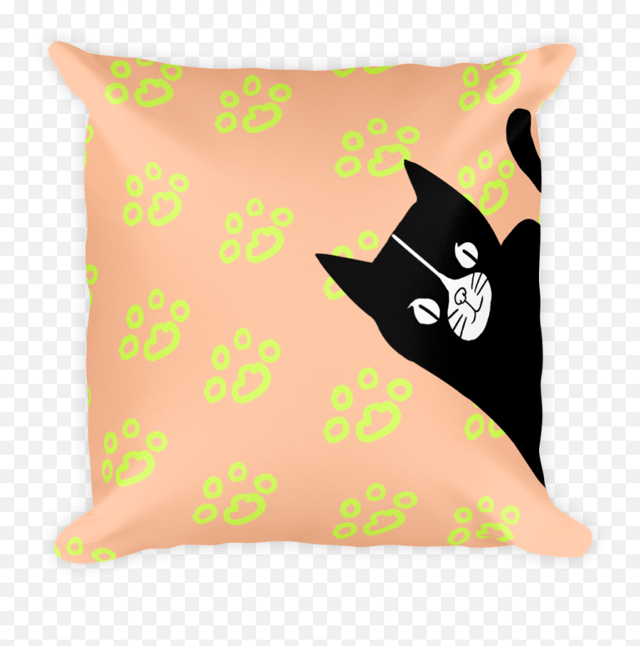 Evil Cat Paw Prints Lime Square Pillow Emoji,Cat Paw Png