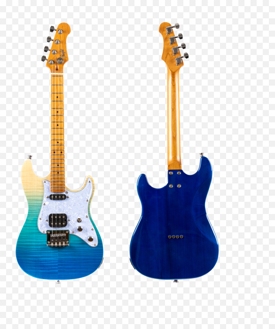 Flight Pathfinder Solid Body Transparent Blue Electric Ukulele Emoji,Transparent Guitars