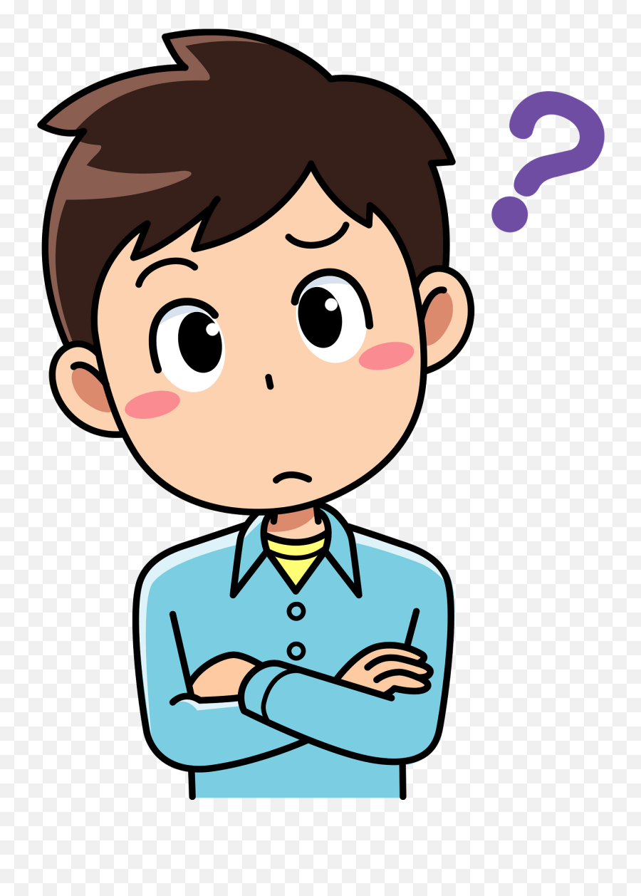 Boy Is Questioning Clipart Free Download Transparent Png - Thinking Boy Cartoon Png Emoji,Question Clipart