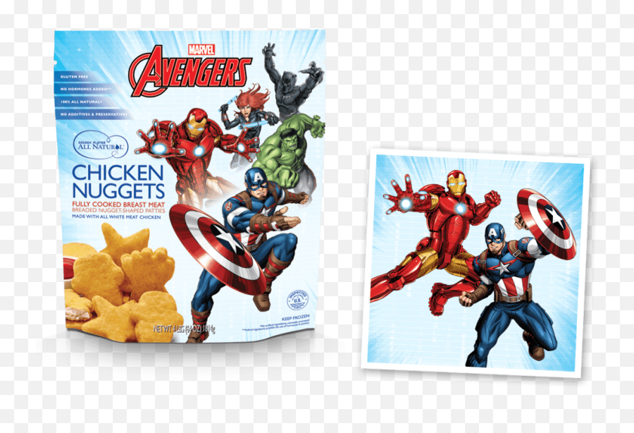 Marvelu0027s Avengers Super Shaped Nuggets - Golden Platter Emoji,Chicken Nugget Png