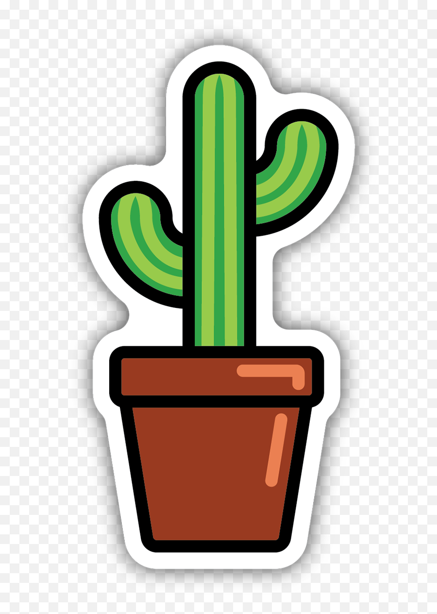 Cactus Sticker - Potted Cactus Stickers Clipart Full Size Emoji,Saguaro Clipart