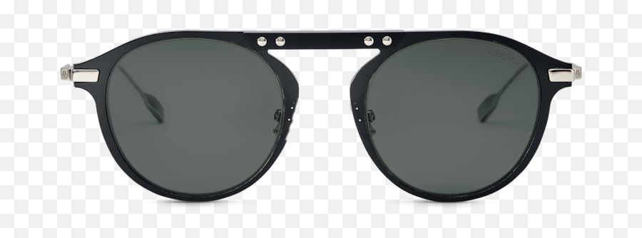 Bridge Pantos Black Smoke Polarised Round Sunglasses - Full Rim Emoji,Black Smoke Png
