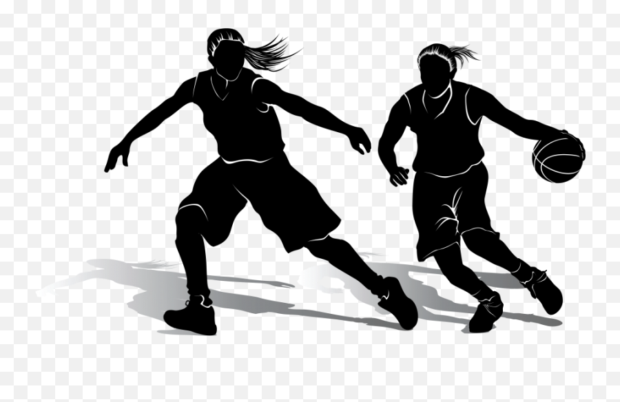 Girl Playing Basketball Png Transparent - Girls Playing Basketball Png Emoji,Basketball Silhouette Png