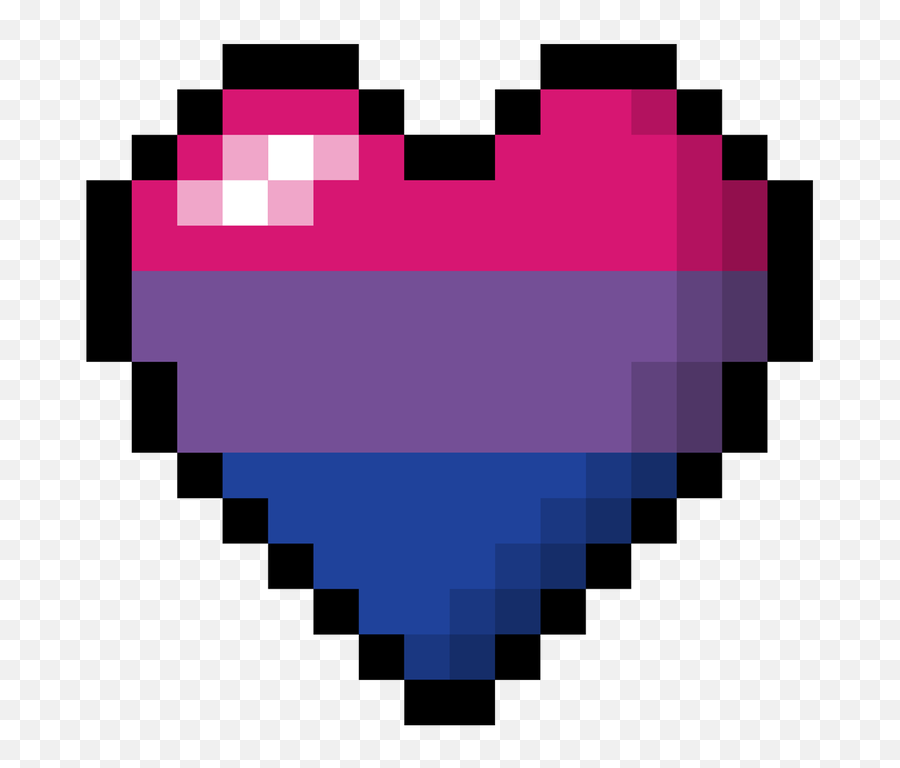 Bisexual Pixel Heart - Bisexual Pixel Heart Emoji,Pixel Heart Transparent