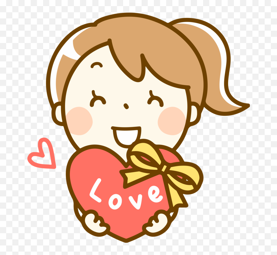Pink Heart Head Png Clipart - Girl Eating Breakfast Png Emoji,Eating Breakfast Clipart